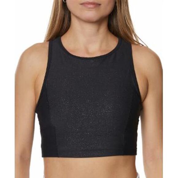 Betsey Johnson Black Sports Bra XS Longline Sparkle Glitter Low Impact NEW - Picture 6 of 6